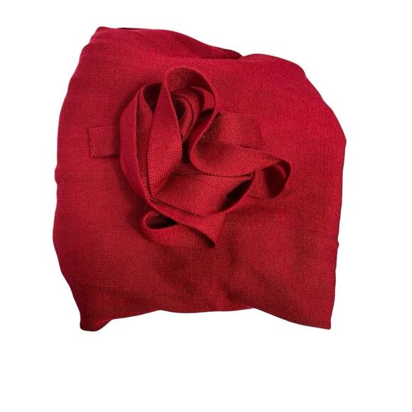 Sweater Vest Cardigan Button Up Red Tie Waist Soft Knit Coastal Preppy Large - Picture 5 of 9